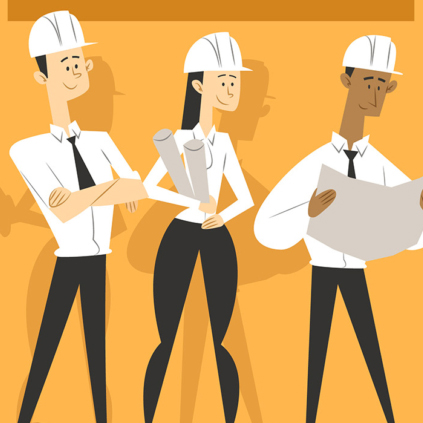 Illustratie van jonge engineers